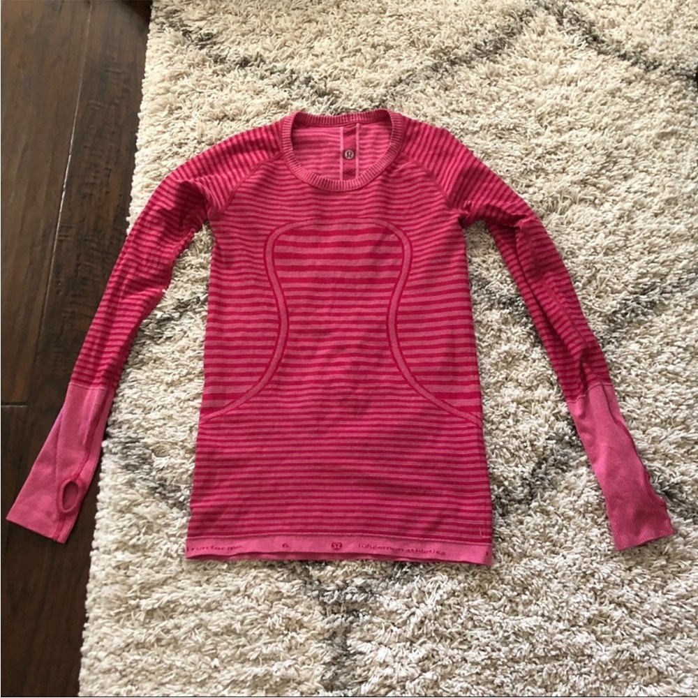 Lululemon Athletica Pink Striped Top